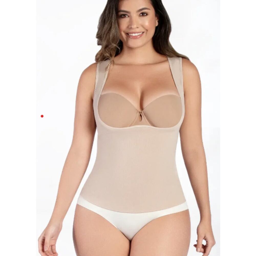 Shapermint Curveez Large Nude Seamless Tank Top Essential Open Bust Compression